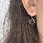 گوشواره ونکلیف سنگ مشکی